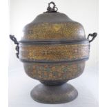 A Chinoiserie decorated 19th century coal scuttle, H.68cm W.65cm (A/F)