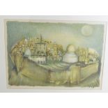 Joseph Kossonogi (Israeli, 1908-1981), Jerusalem, lithograph, signed in pencil lower right,