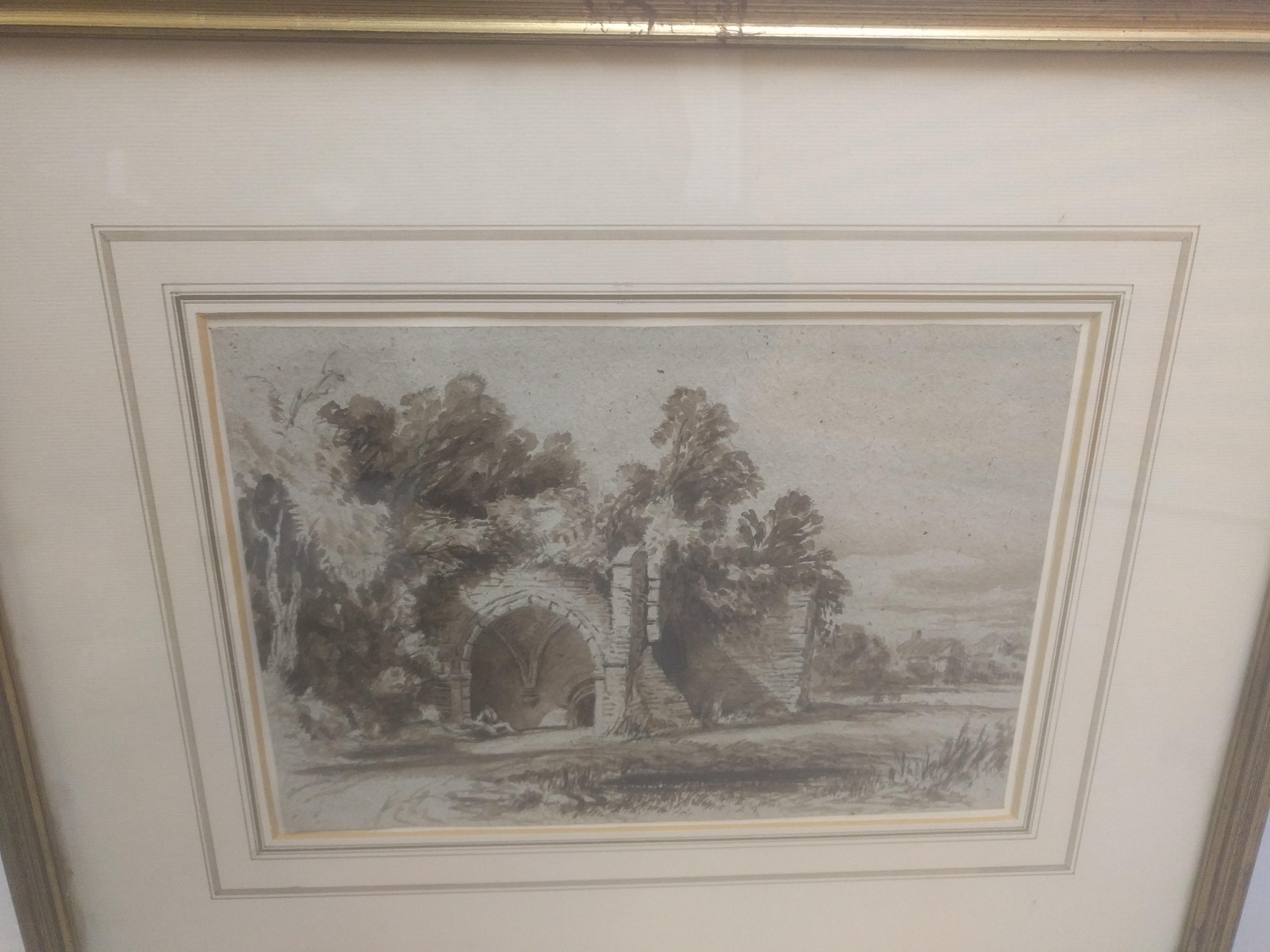 Attributed to David Cox, Romantic Ruins, watercolour, unsigned, H.18.5cm W.27cm - Image 2 of 3