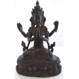 A Tibetan or Nepalese bronze figure of Tara, The Himalayas, Tibet or Nepal, H.21cm
