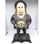 A Bradley & Hubbard John Bull Blinking Eye clock, stamped to base Bradley & Hubbard, patented July
