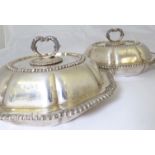 A pair of early 20th century silver tureens, hallmarked London, maker Carrington & Co., approx 110.