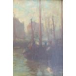 Jacques Dore (French/Belgian, 1861-1929), maritime scene, oil on canvas, signed lower right, H.40cm