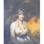After Sir Henry Raeburn, -Mrs H.W.Lauzun-, late 19th century portrait, oil on canvas, within gilt