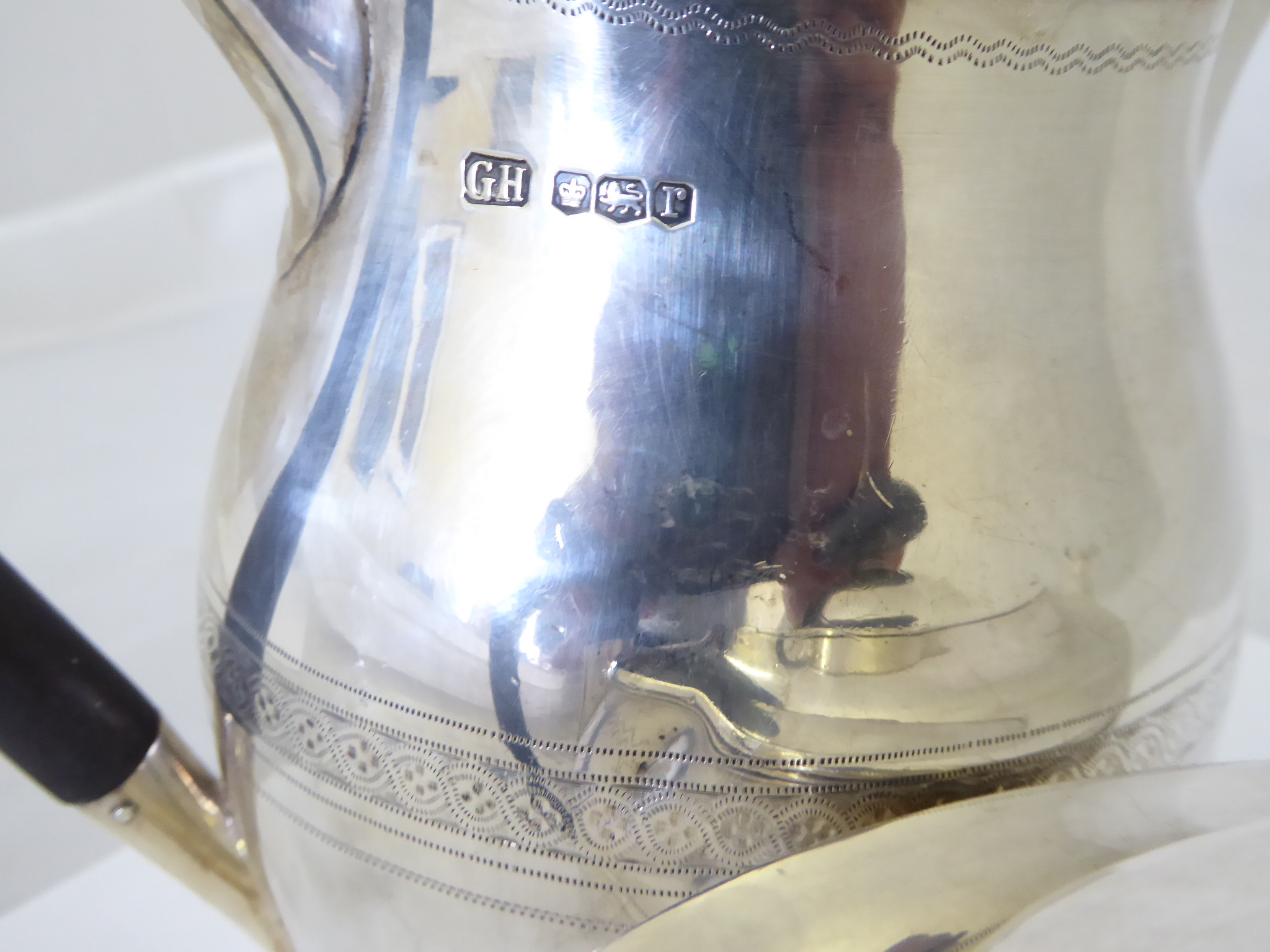 A silver teapot with matching water pot, hallmarked Sheffield 1934, maker George Howson, approx - Image 2 of 3