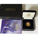 Gold sovereign proof coin, 2003, with case,