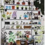 Jonas Wood (American, 1977), Large Shelf Still Life 2017, offset lithograph, unframed, H.58.5cm W.