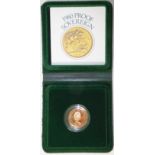 Gold sovereign proof coin, 1980 with case,