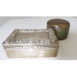 A Georgian silver box with gilt interior and running thistle border, hallmarked London 1830, maker