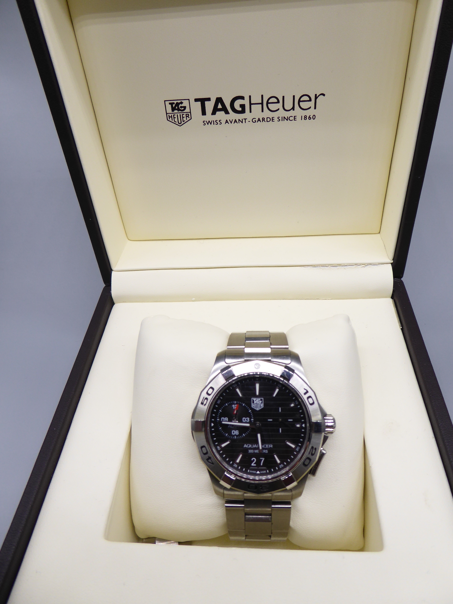 Tag Heuer Aquaracer Grande Date Alarm 300m gents wristwatch with box and papers - Image 2 of 2