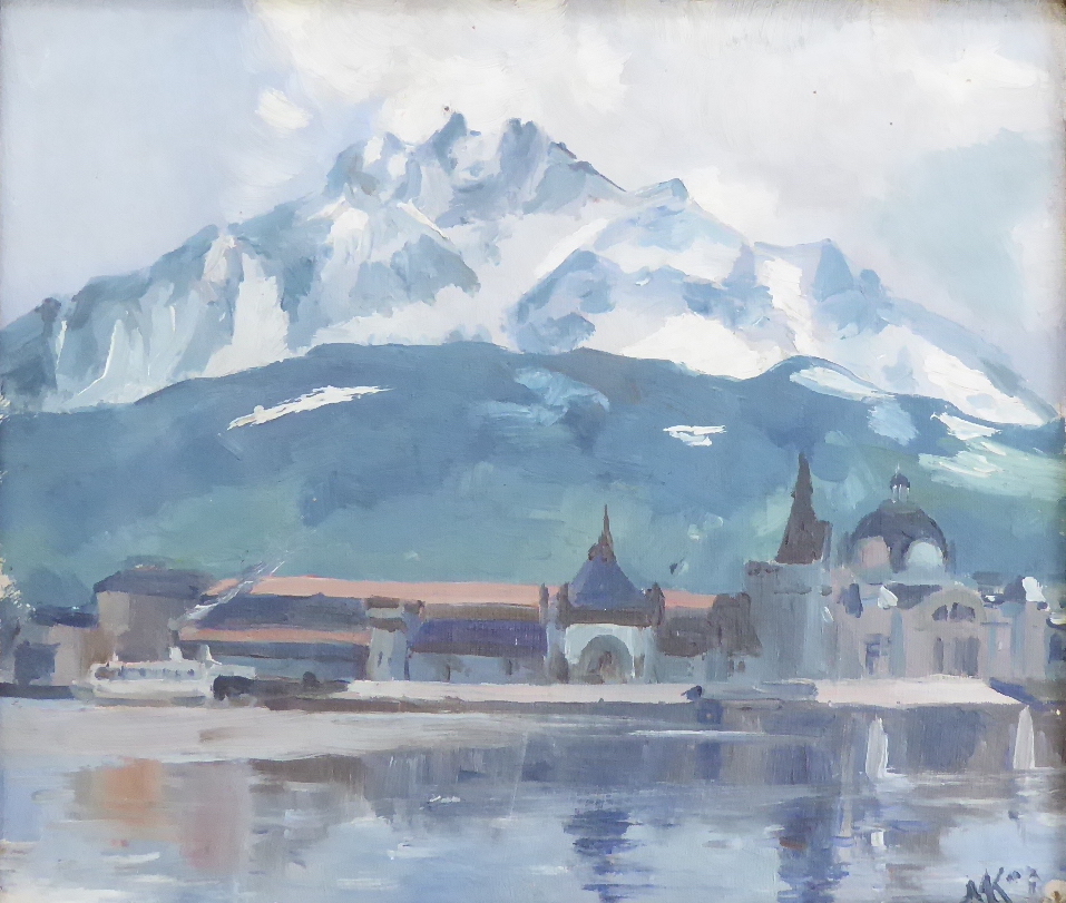 Early 20th century Continental School, study of an alpine scene, possibly Russian, oil on canvas