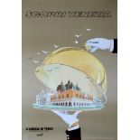 Scopri Venezia Venice travel poster, 1980s, H.100cm W.70cm