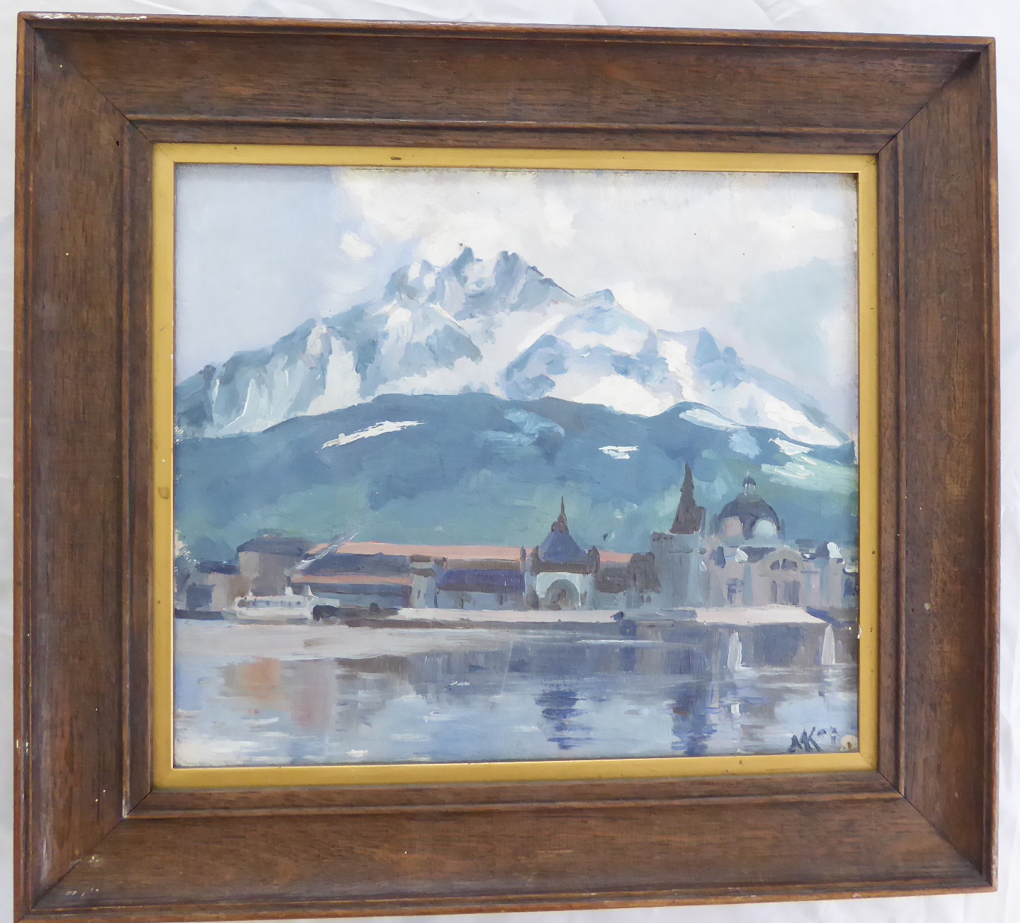 Early 20th century Continental School, study of an alpine scene, possibly Russian, oil on canvas - Image 4 of 4