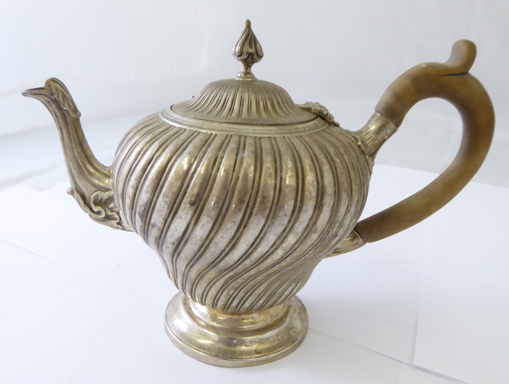 A late 19th century silver teapot, hallmarked London, maker Charles Stuart Harris, approx 6.6oz, H.