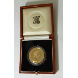 Gold five pounds proof coin, 1981, cased,