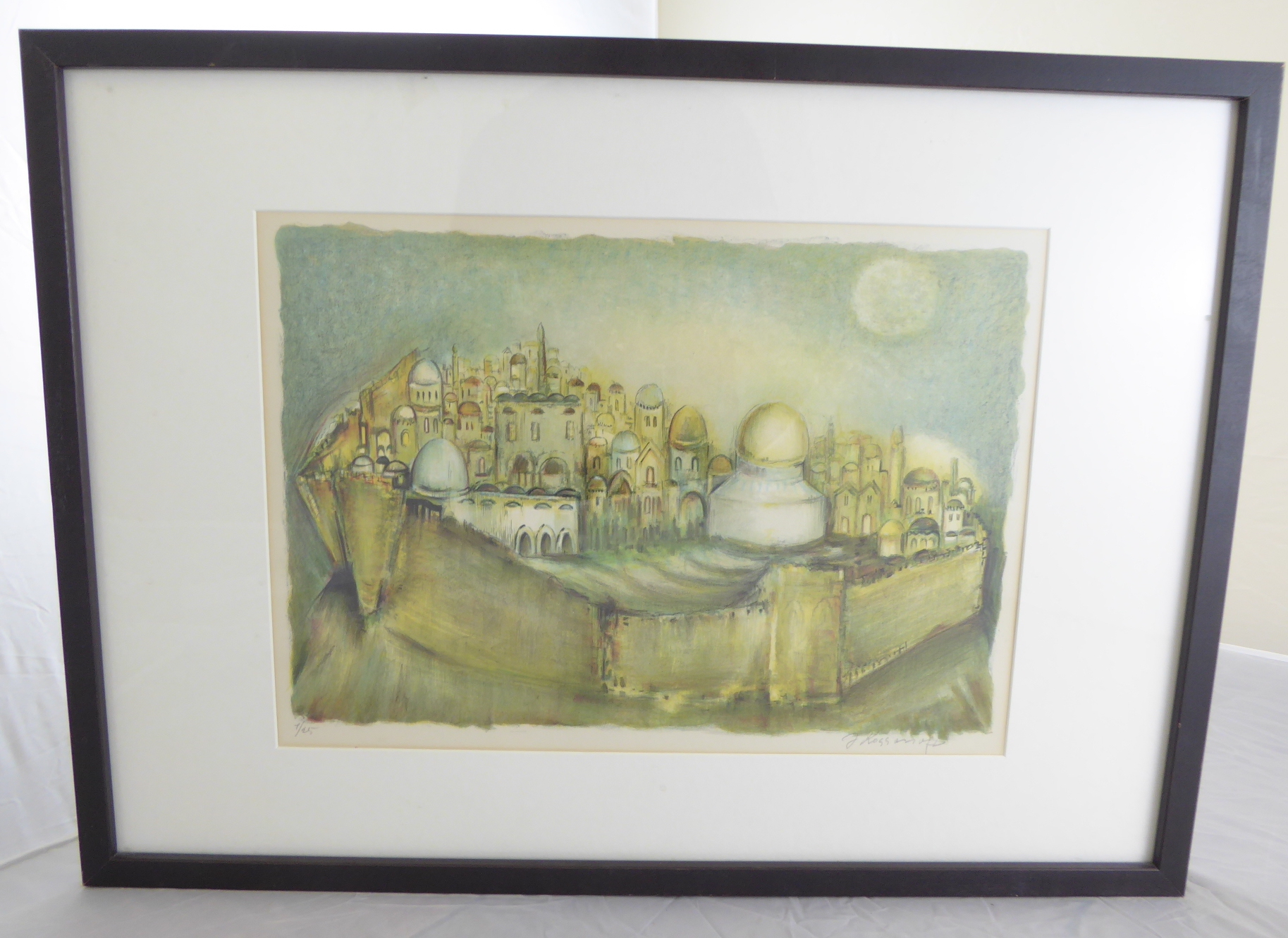 Joseph Kossonogi (Israeli, 1908-1981), Jerusalem, lithograph, signed in pencil lower right, - Image 3 of 3