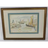 Stanley Grimm (1891-1966), Harbour Scene, watercolour, signed lower left, H.35cm W.50cm