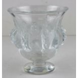 Lalique Dampierre glass vase, signed, with original box, H.12.5cm