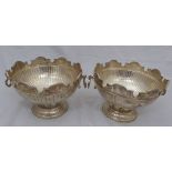 A pair of chrome wine coolers, D.27cm,