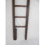 A folding library pole ladder, H.220cm W.33cm,