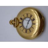 An 18ct gold pocket watch, Roman numerals, subsidiary dial and outer minute track.