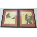 Paul Iribe (1883 - 1935), Two Deco lithographs designed for the wine merchant Nicolas, signed within