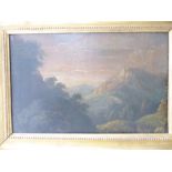 In the manner of Richard Wilson (1714 - 1782), a landscape study, oil on board, H.23.5cm W.37cm,