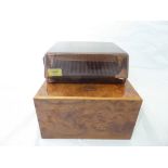 A walnut RichArt cigar humidor, together with a travel cigar humidor, retailed by Gerard of Geneve,