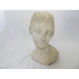 A stone bust of a lady, H.33cm,