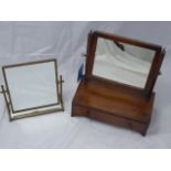 A mahogany dressing table mirror together with one other swivel mirror