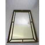 Early 20th century panelled wall mirror, 107cm x 61cm