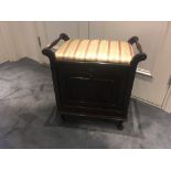 Stool with side handles and one drawer