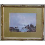 R.Douglas (Late 19th century Scottish School), A Rocky Coast, watercolour, signed lower right, H.