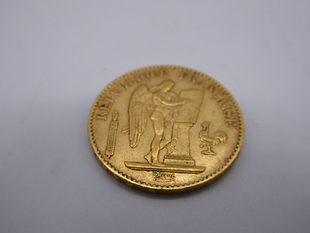 1877 French 20 Franc gold coin