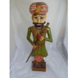 Large painted Indian Sikh warrior, H.120cm