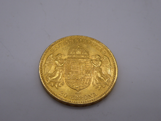 1894 Hungary 20 Korona gold coin, - Image 2 of 2