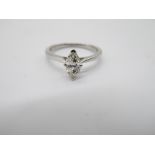 Single diamond ring on 18ct white gold mount.