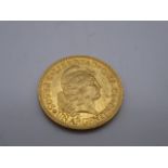 1887 Argentinian 5 Pesos gold coin,