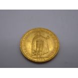1894 Hungary 20 Korona gold coin,
