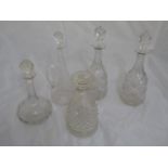 Collection of 19th century and later glass decanters