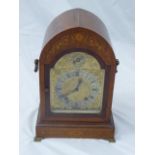 A Winterhalder & Hofmeier Edwardian bracket clock, brass dial with silvered chapter ring, 8 day