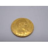 1859 French 20 Franc gold coin