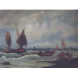 19th century British School, a maritime study, oil on canvas, H.28cm W.32cm