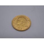 1922 20 Swiss Franc gold coin,