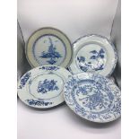 Four Chinese 18th century export plates, D.22.5cm