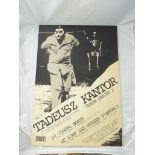 Large Polish film poster Tadeusz Kantor, offset lithograph flush mounted on board, H.130cm W.90cm