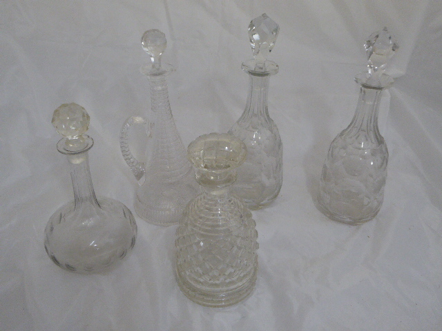 Collection of 19th century and later glass decanters