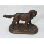 Alfred Dubucand (1828-1894), bronze, spaniel, signed, L.17cm, H.13cm, W.6.5cm, estimate