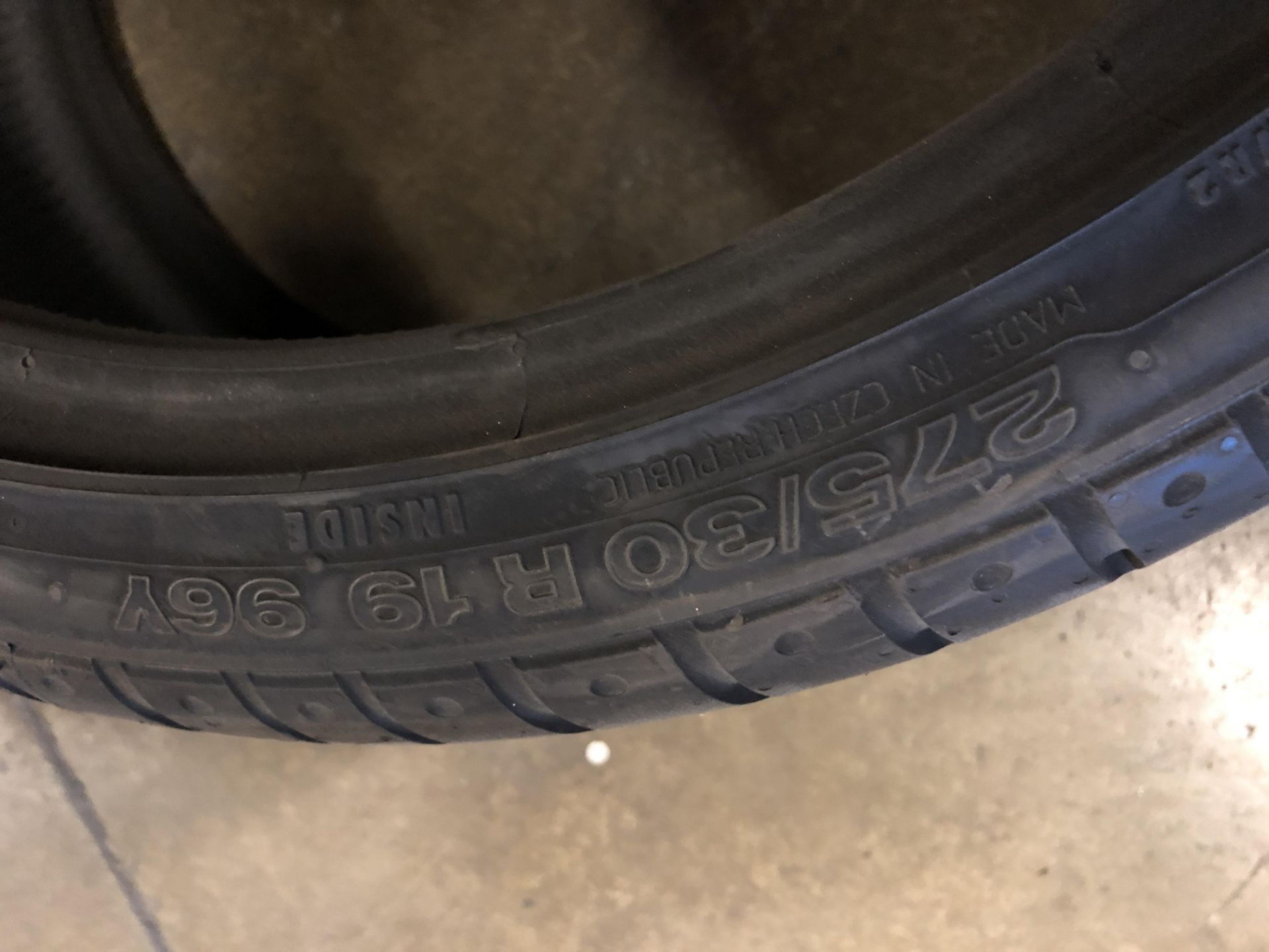 Continental ContiSport Contact tm2 275/30 R 19 XL 96Y Tyre(Please Note: Items located in - Image 3 of 3