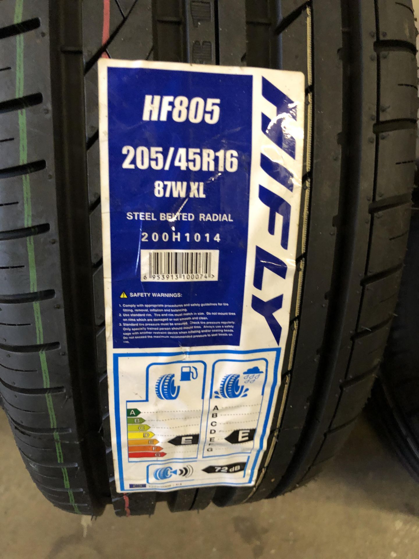 2: Hifly HF805 205/45R16 87W XL Steel Belted Radial Tyres (Please Note: Items located in